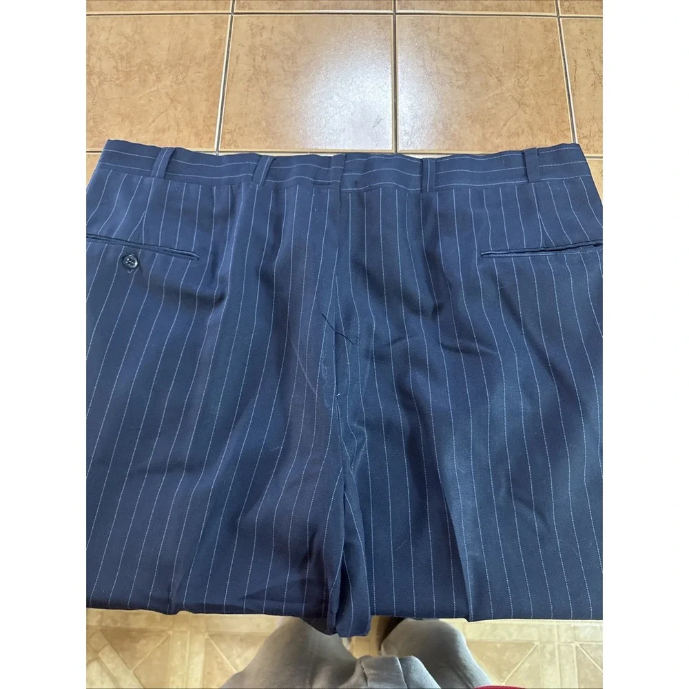 Towncraft Plus Men's Suit Sz 44R Blue Pinstripe Pants‎ 42 x 30 USA Union Made